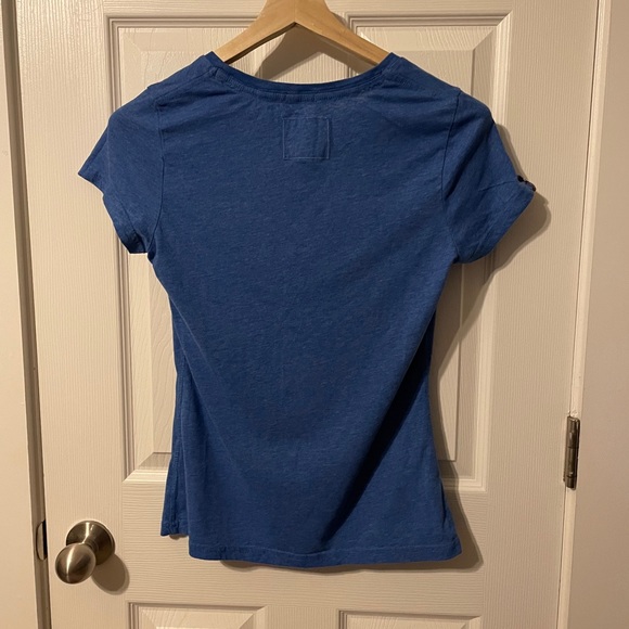 SuperDry “Record Shop” ladies blue tee sz L - Picture 3 of 9